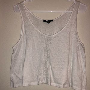 F21 White Crop Top embroidered